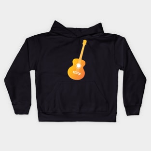 Orange Acoustic guitar Kids Hoodie